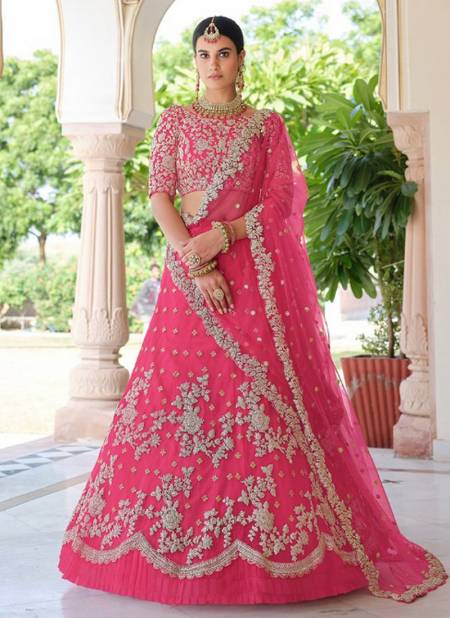 Pink Colour Exclusive Wedding Wear Heavy Embroidery Work Latest Lehenga Choli Collection 8401